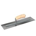 Bon Tool 66-234 Carbon Steel Finishing Trowel - Square End - 14" x 4-1/2" with Camel Back Wood Handle 66-230